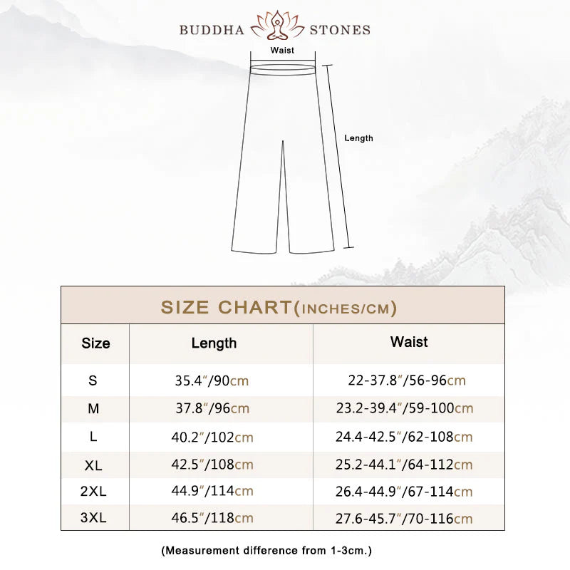 Buddha Stones Summer Unisex Elastic Waist Tai Chi Qigong Practice Pants With Pockets