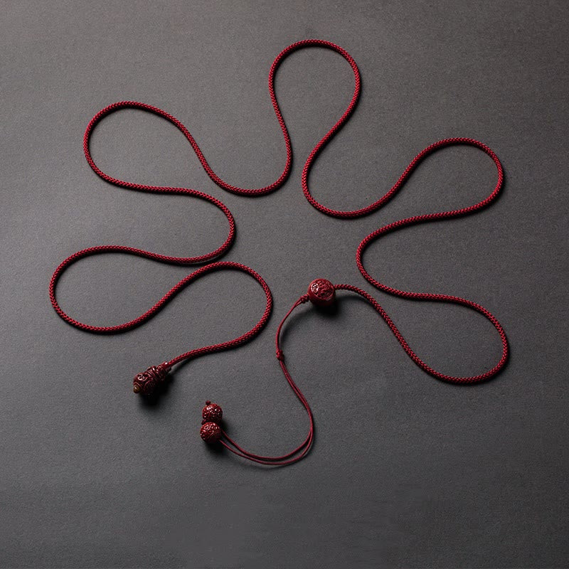 Buddha Stones Natural Cinnabar Chinese ZodiacÂ Gourd Calm Blessing Red String Belly Chain