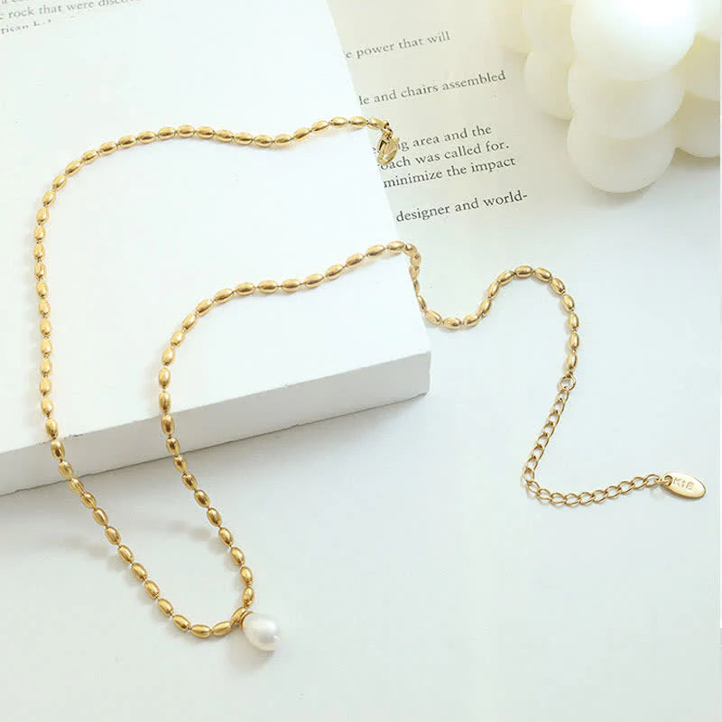 Buddha Stones Pearl Bead Peace Necklace Pendant