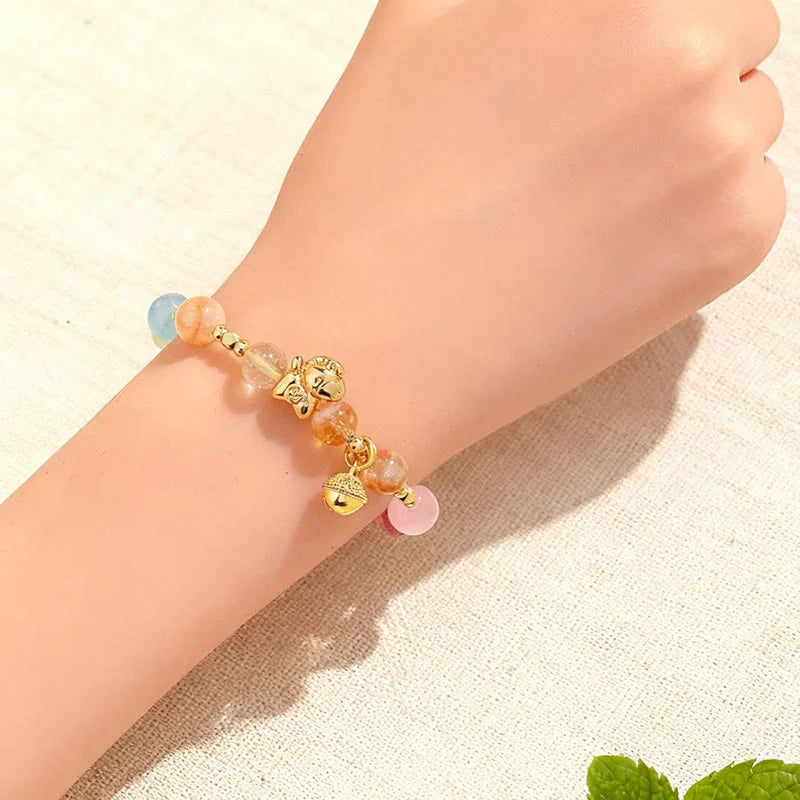 Buddha Stones Year Of The Horse Citrine Amethyst Various Crystals Protection Bracelet