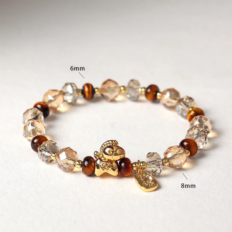 FREE Today: Fortune and Prosperity Tiger Eye Ice Obsidian Pearl Year Of The Horse Lucky Bracelet
