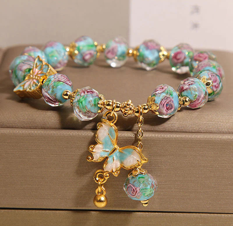 Buddha Stones Hoping for Love and Transformation Butterfly Bracelet Includes Gift Message Card
