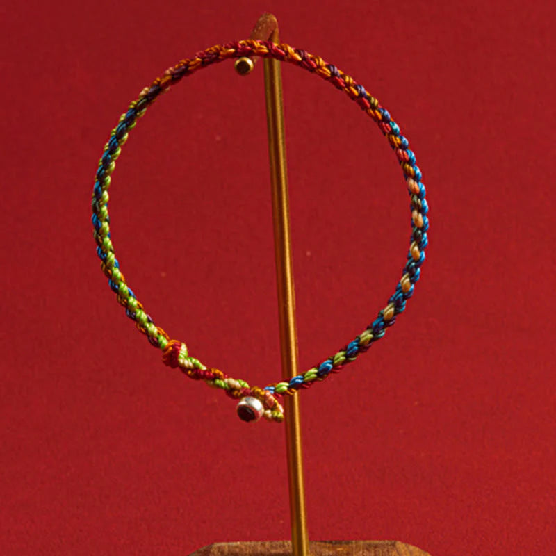 Buddha Stones May you be blessed with peace and safety in all four seasons Lucky Multicolored Bracelet