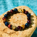 Buddha Stones Tiger Eye Stone Beads Protection Courage Bracelet
