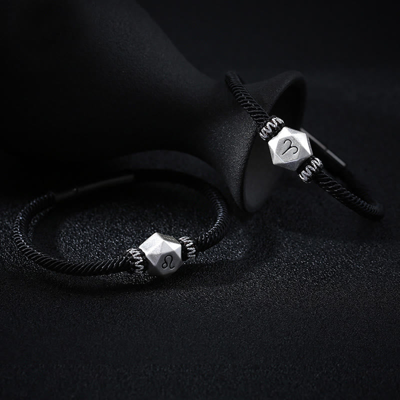 Buddha Stones 999 Sterling Silver 12 Constellations of the Zodiac Protection Handmade String Bracelet (Extra 35% Off | USE CODE: FS35)