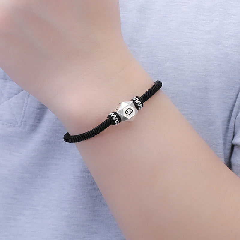 Buddha Stones 999 Sterling Silver 12 Constellations of the Zodiac Protection Handmade String Bracelet (Extra 35% Off | USE CODE: FS35)