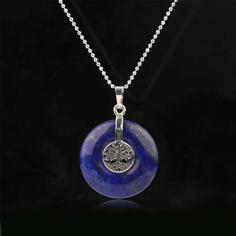 Buddha Stones Various Crystal Rose Quartz Green Aventurine Amethyst The Tree of Life Kindness Necklace Pendant