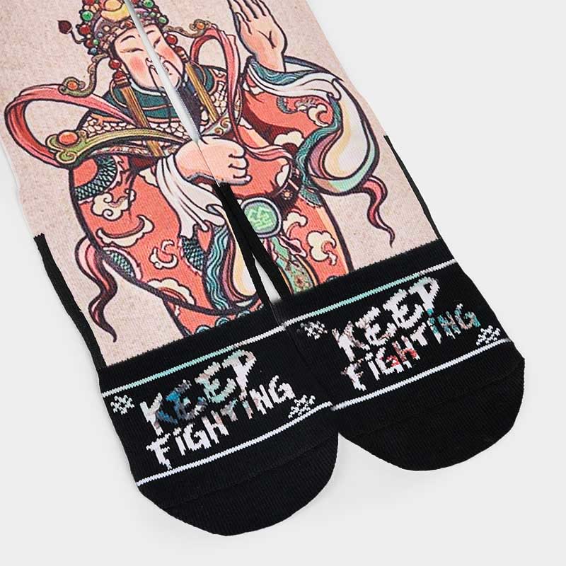 Buddha Stones Casual God Of Wealth Ruyi Handle Micro Crew Men Women Unisex Socks