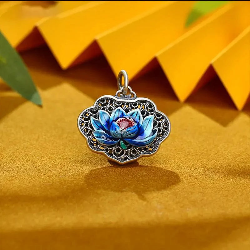 Buddha Stones Lotus Auspicious Cloud New Beginning Necklace Pendant Ring (Extra 30% Off | USE CODE: FS30)