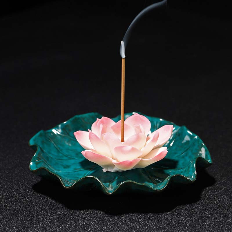 Buddha Stones Tibetan Lotus Blessing Incense Burner Decoration (Extra 30% Off | USE CODE: FS30)