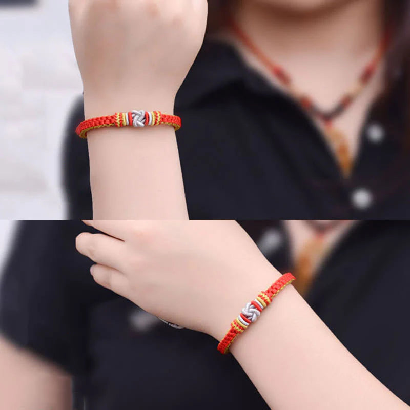 Buddha Stones Colorful Rope True Love Knot Luck Handmade Bracelet