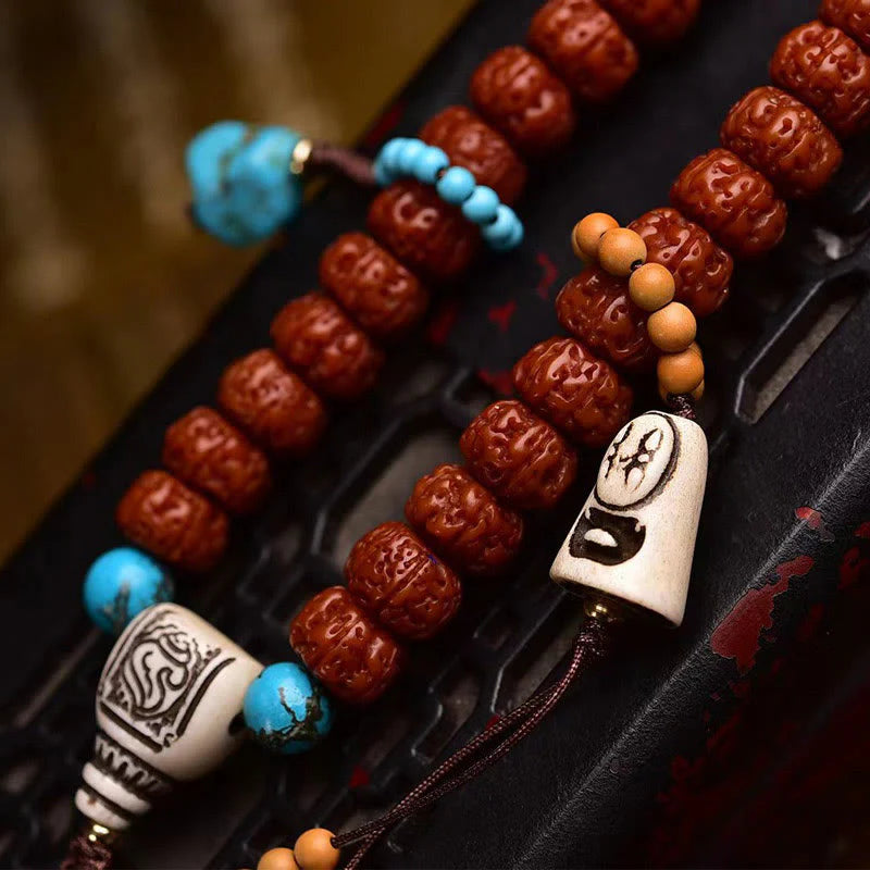 Buddha Stones 108 Beads Rudraksha Bodhi Seed Wealth Tassel Mala