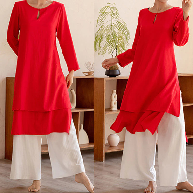 Buddha Stones 2Pcs Simple Design Tai Chi Meditation Yoga Clothing Top Pants Women's Set