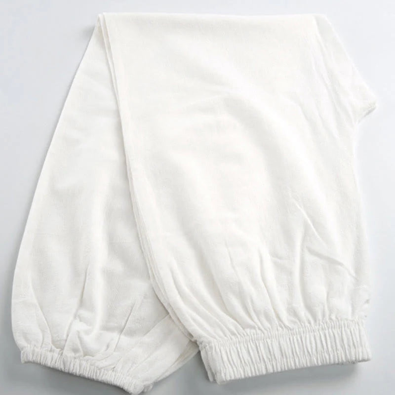 Buddha Stones Summer Solid Color Unisex Elastic Waist Tai Chi Qigong Practice Pants With Pockets