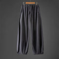 Buddha Stones Winter Men's Drawstring Plain Elastic Waistband Design Corduroy Pants With Pockets