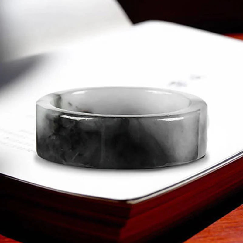 Buddha Stones Jade Prosperity Luck Ring