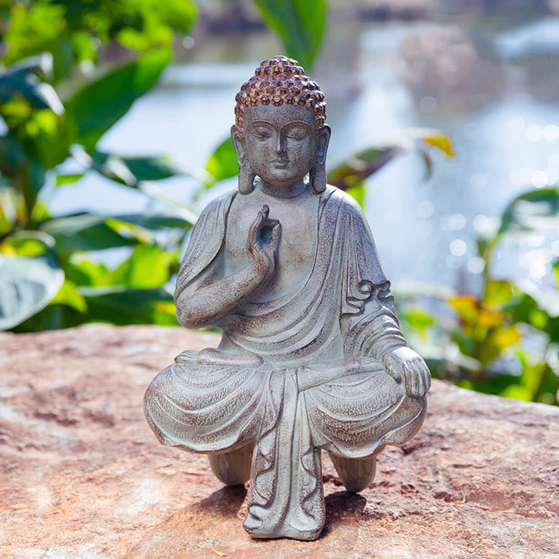 Buddha Stones Meditating Zen Buddha Serenity Resin Statue Figurine Home Decoration