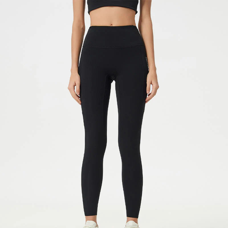 Buddha Stone Solid Color High Waist Sports Fitness Leggings Women's Yoga Pants