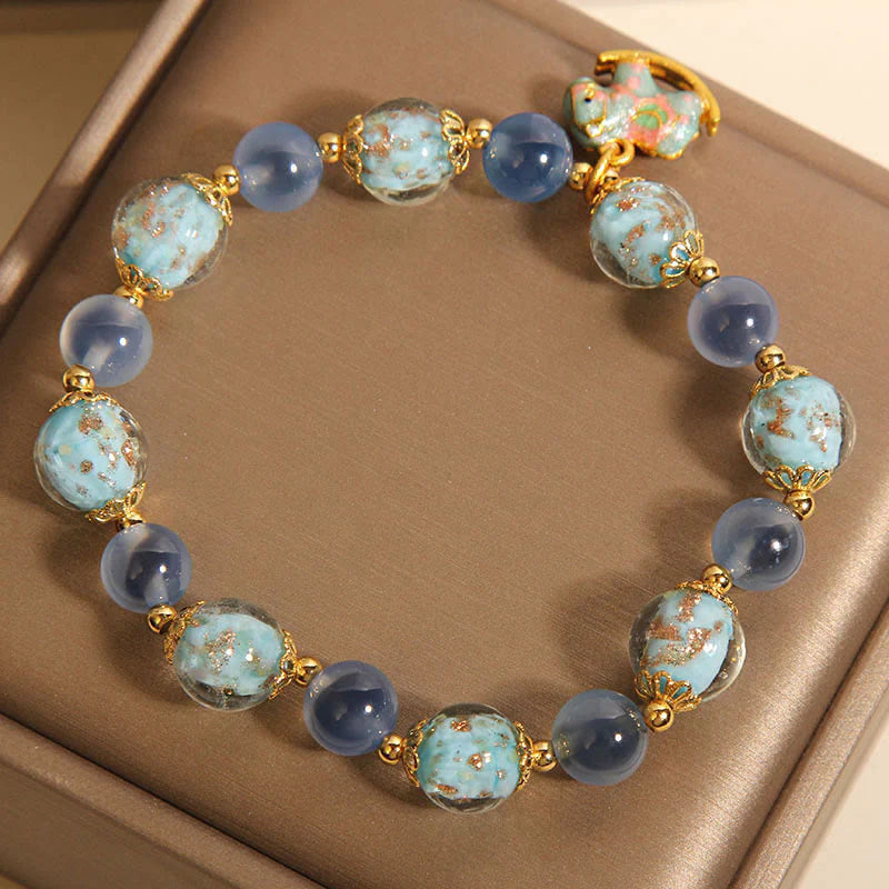 Buddha Stones Natural Candy Agate White Crystal Year Of The Horse Strength Bracelet