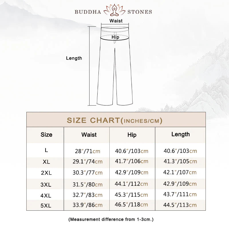 Buddha Stones Solid Color Cotton Corduroy Men's Wide Leg Pants With Pockets