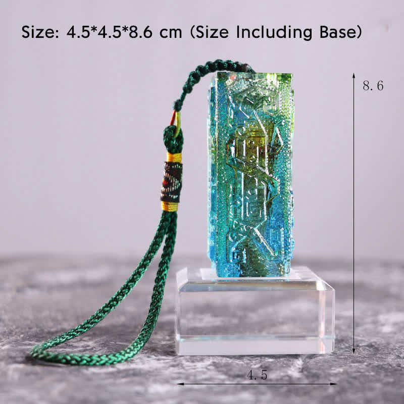 Buddha Stones Feng Shui Handmade Liuli Crystal Art Piece Home Office Decoration