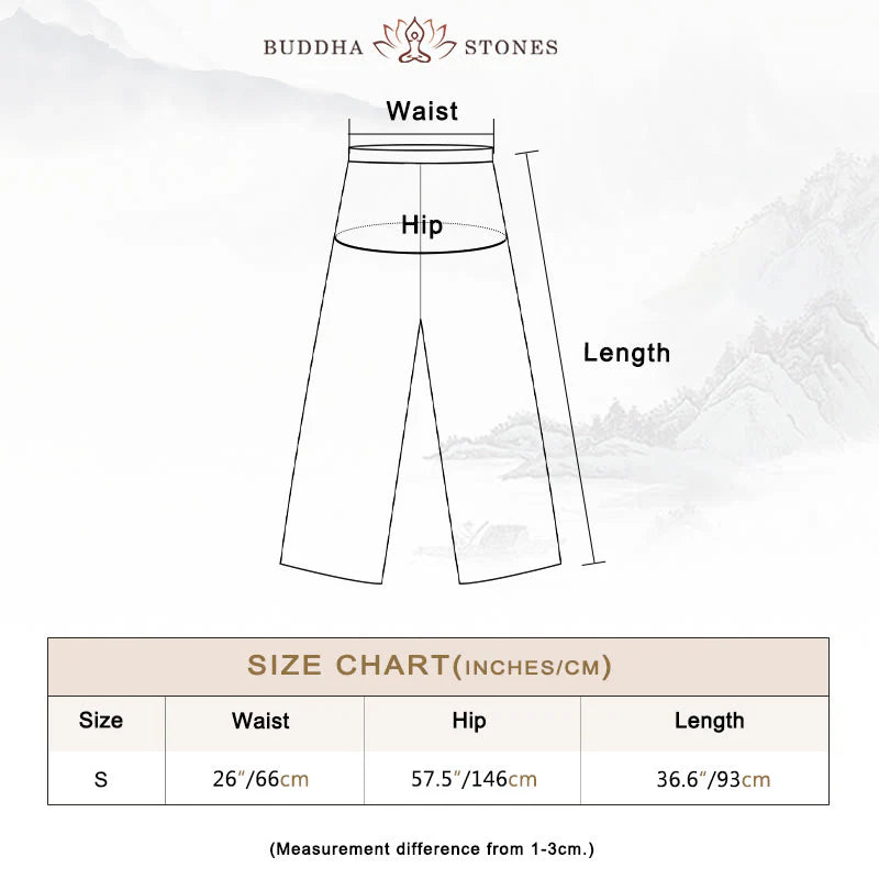 Buddha Stones Plain Long Sleeve Coat Jacket Top Wide Leg Pants Zen Tai Chi Yoga Meditation Clothing