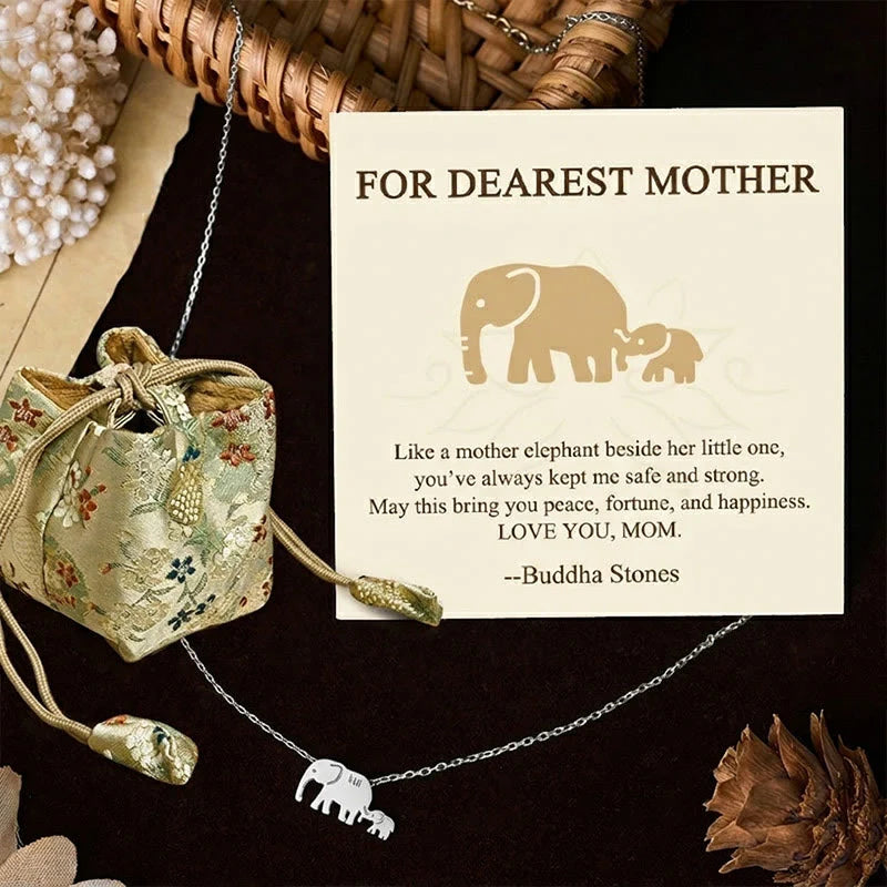 Buddha Stones FOR DEAREST MOTHER Elephant 925 Sterling Silver Necklace Pendants Includes Gift Message Card