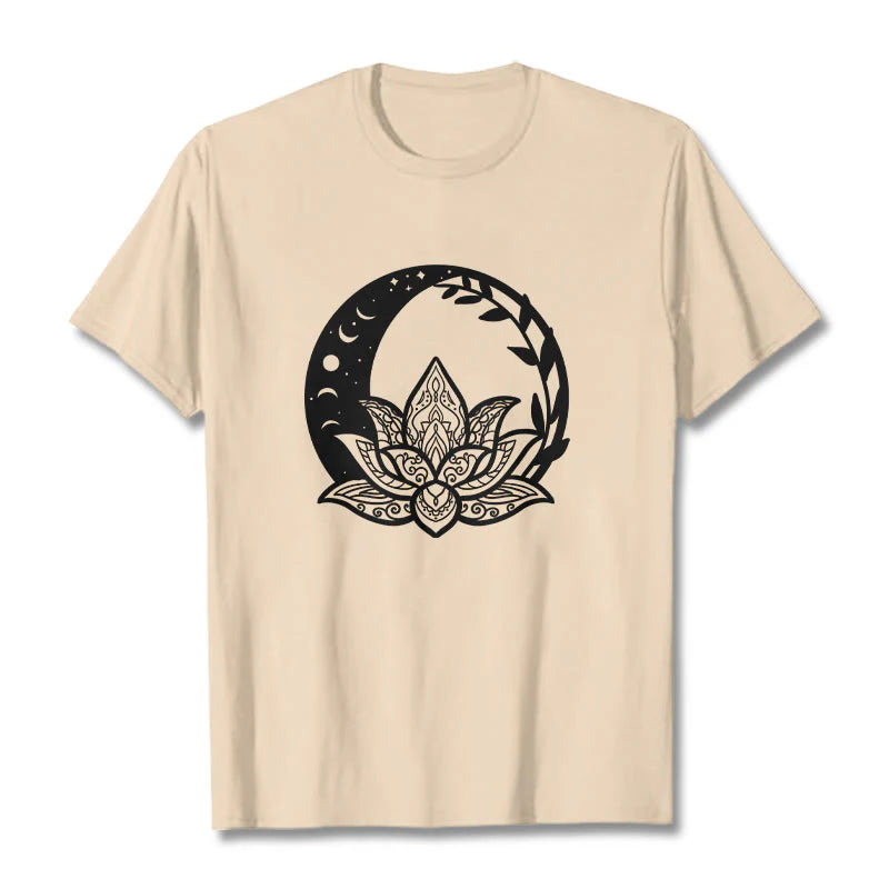 Buddha Stones Lotus Flower Sun Moon Intertwining Vines Tee T-shirt