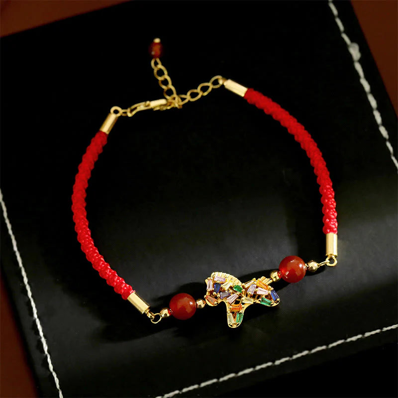 Buddha Stones Year Of The Horse Copper Red Agate Balance Bracelet