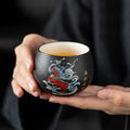 Buddha Stones Year Of The Horse Hand Painted Ceramic Teacup Kung Fu Tea Cup