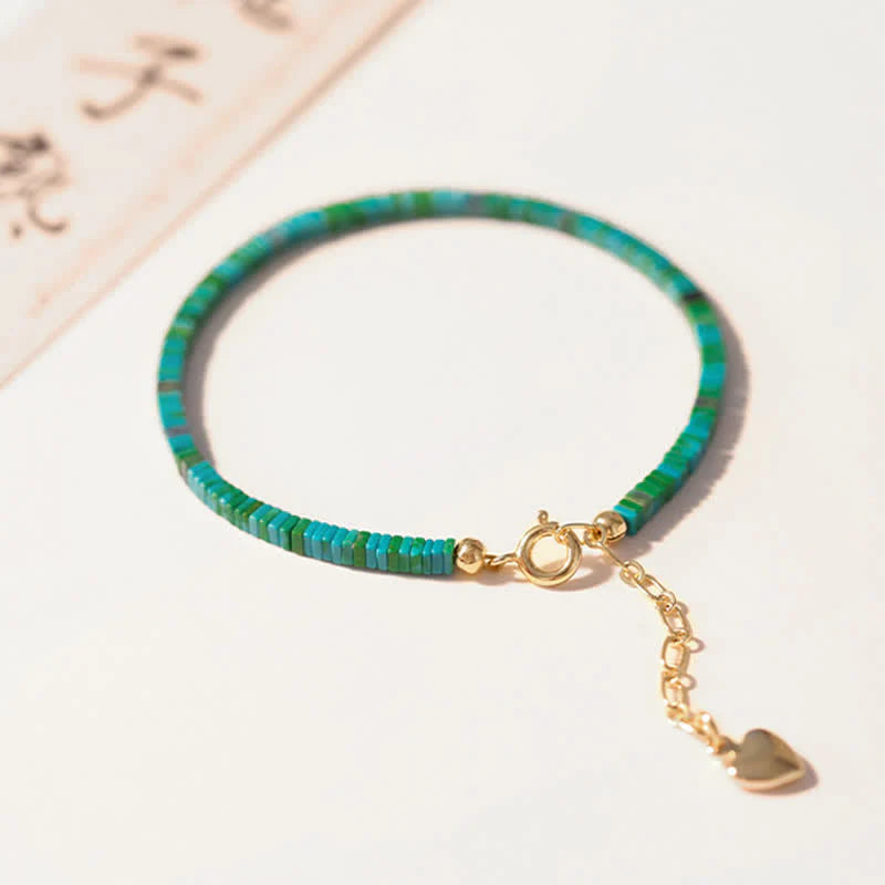 Buddha Stones Turquoise Beaded Friendship Strength Chain Bracelet