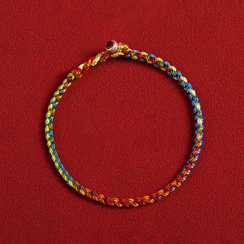 Buddha Stones May you be blessed with peace and safety in all four seasons Lucky Multicolored Bracelet