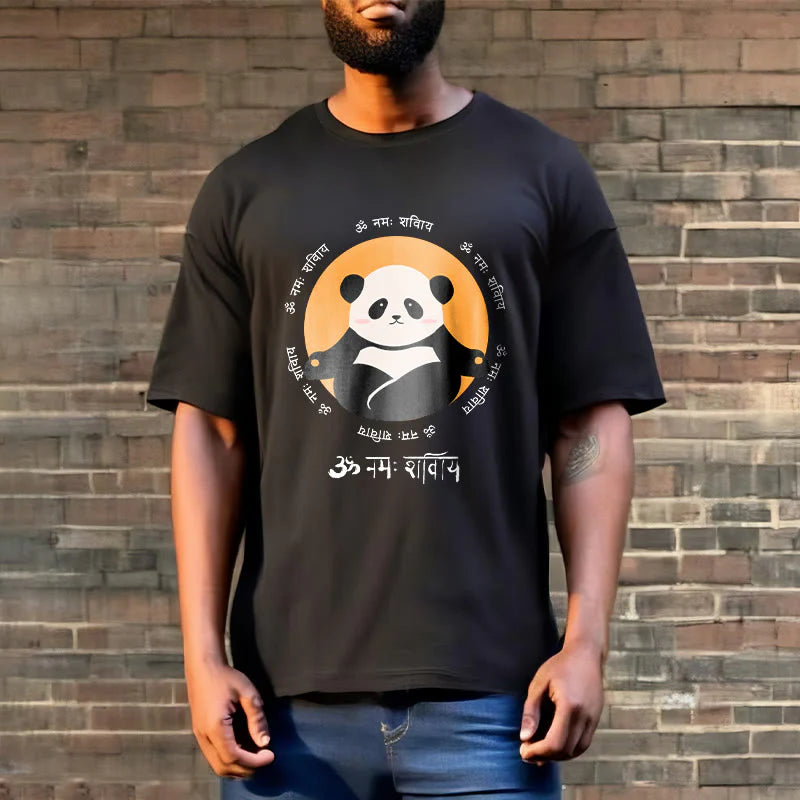 Buddha Stones Panda Sanskrit Namah Shivaya Tee T-shirt