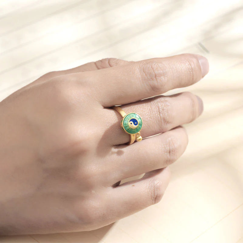 Yin Yang Copper Luck Wealth Rotatable Ring