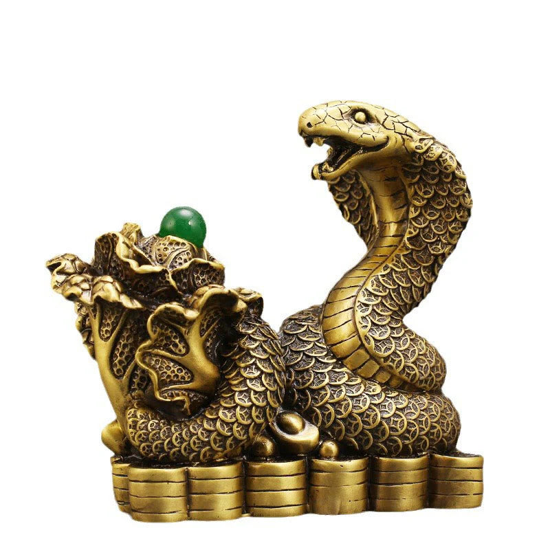 Buddha Stones Year Of The Snake Copper Coins Ingots Cabbage Brass Statue Home Decoration (Extra 30% Off | USE CODE: FS30)