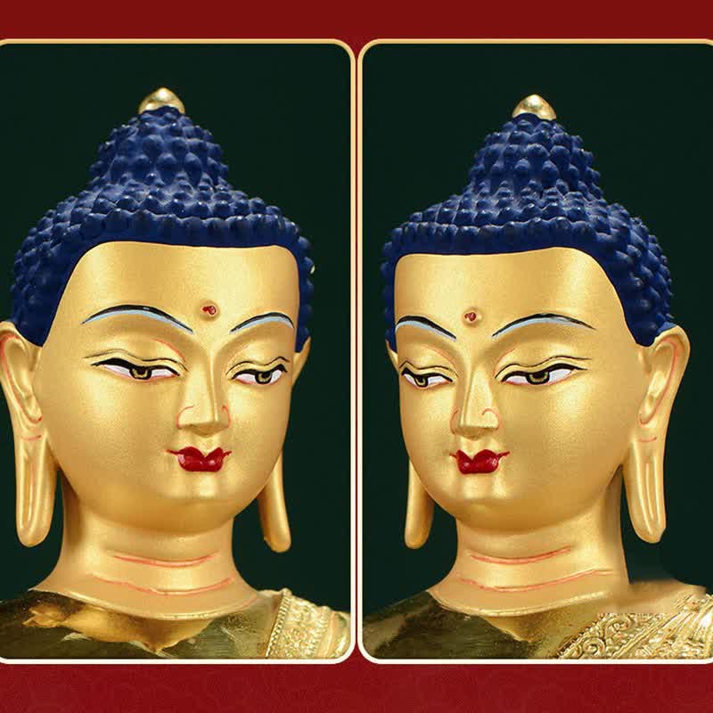 Buddha Stones Buddha Shakyamuni Figurine Enlightenment Copper Statue Home Offering Decoration