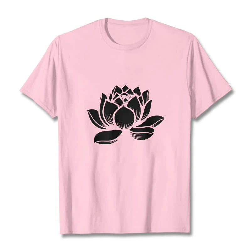 Buddha Stones Lotus Flower Design Tee T-shirt