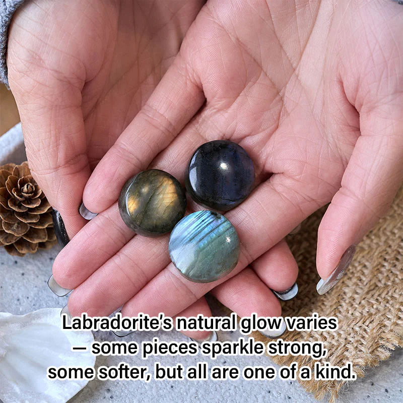 Buddha Stones Natural Round Labradorite Healing Figurine Decoration