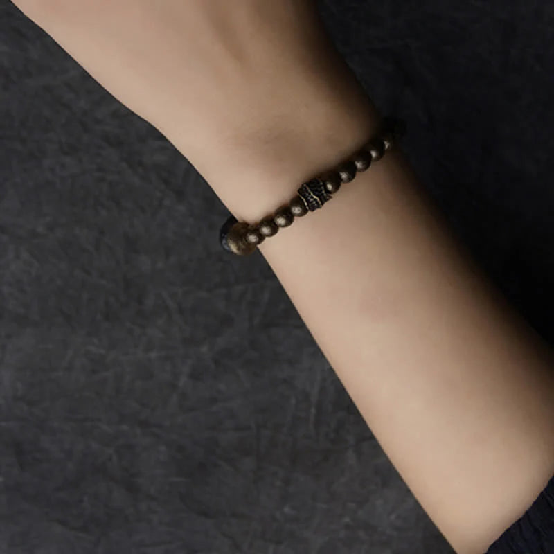 Buddha Stones Lava Rock Stone Copper Balance Cuff Bracelet Bangle (Extra 30% Off | USE CODE: FS30)