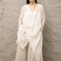 Buddha Stones Simple White Beige Pattern Meditation Spiritual Zen Practice Yoga Clothing Women's Clothes