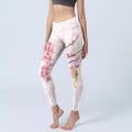 Buddha Stones Butterfly Plum Blossom Fu Character Pattern Print Gym Leggings Women's Yoga Pants