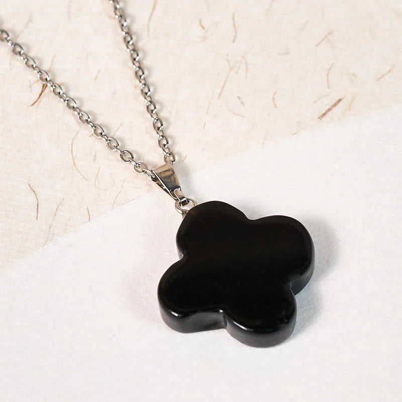 Buddha Stones Various Crystal Green Aventurine Black Obsidian Tiger Eye Plum Blossom Luck Necklace Pendant