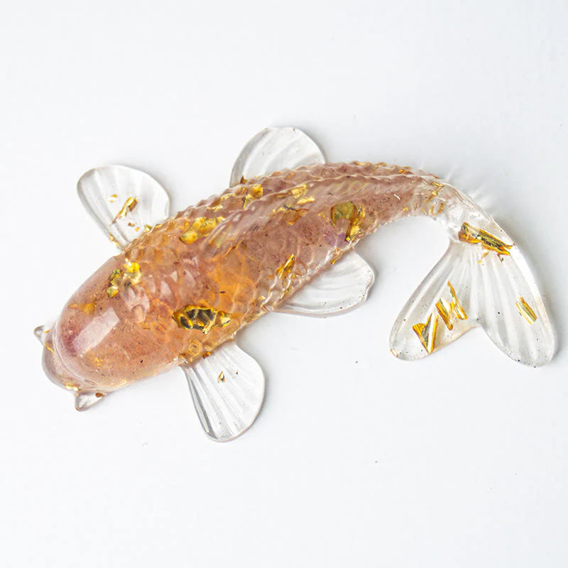 Buddha Stones Koi Fish Crystal Chip Epoxy Resin Luck Decoration
