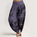 Buddha Stones Pure Cotton Butterfly Flowers Pattern Women's Elastic Waist Harem Pants