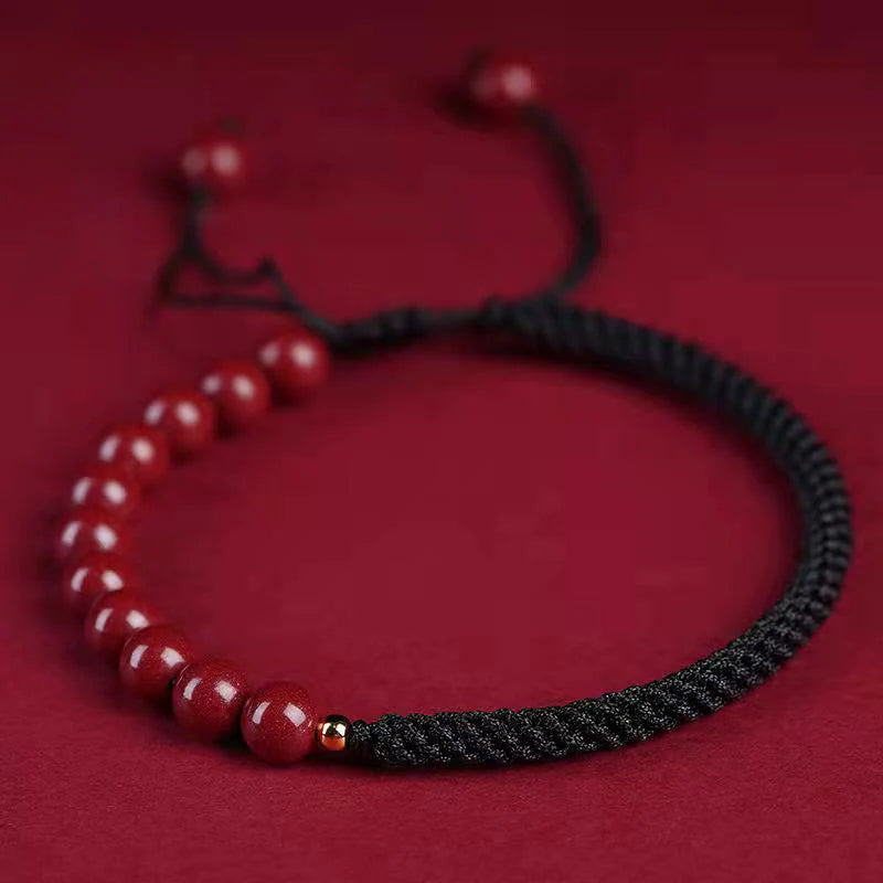 Buddha Stones Natural Cinnabar King Kong Knot Blessing String Bracelet (Extra 35% Off | USE CODE: FS35)