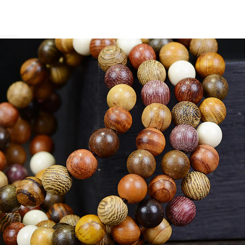 FREE Today: Calm Energy and Harmony 108 Beads Multi-Tone Natural Wood Mala