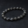 Buddha Stones Vintage Distressed Knife Carving Pattern Copper Brass Beads Wealth Bracelet