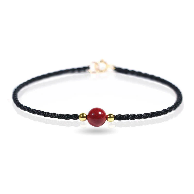 Buddha Stones Cinnabar Red String Blessing Keep Away Evil Spirits Bracelet