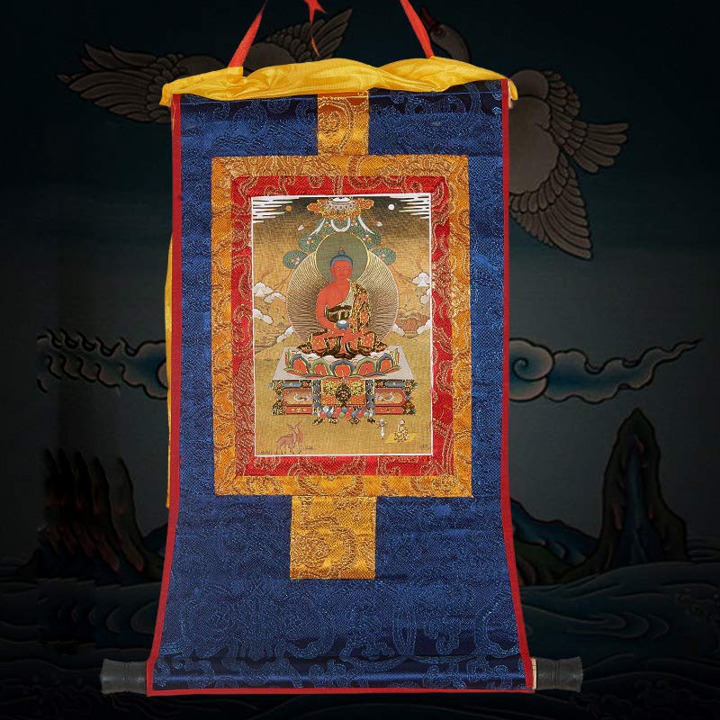 Buddha Stones Tibetan Framed Thangka Blessing Protection Decoration (Extra 30% Off | USE CODE: FS30)