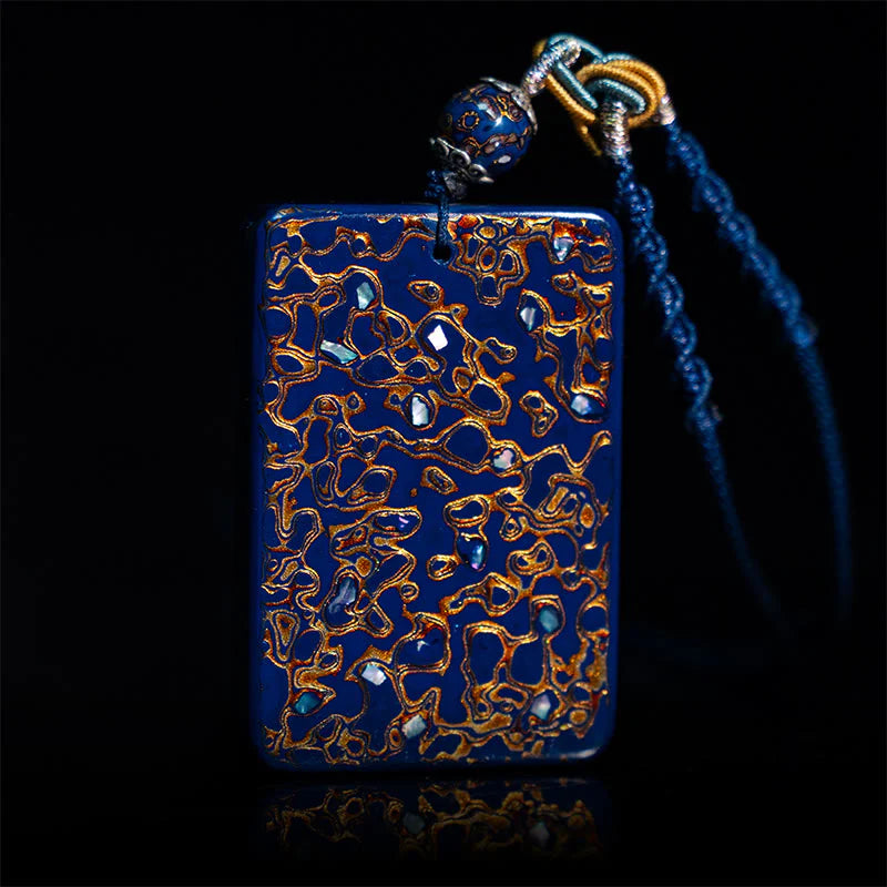 Buddha Stones Handcrafted Lacquer Craft Sandalwood Protection Pendant Necklace